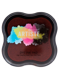 Штемпельная подушка Dye Ink Pad быстросохнущая, цвет коричневый, Docrafts (Великобритания)