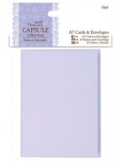Заготовки для открыток с конвертами French Lavender, 4 цвета, 20 шт, формат А7
