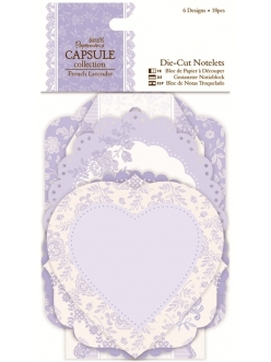 Вырубка для скрапбукинга Кружевные рамки и карточки French Lavender, 18 штук, Papermania