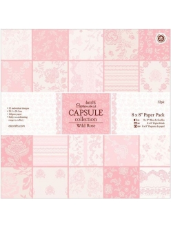 Набор бумаги для скрапбукинга, коллекция Wild Rose, розовый, 20,3х20,3 см, Papermania