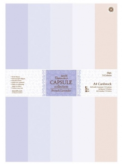 Набор кардстока для скрапбукинга French Lavender, 5 цветов, 50 шт., формат А4, Papermania