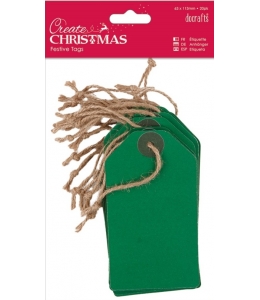Набор бирок Create Christmas, цвет зеленый, 63х113 мм, 20шт., DoCrafts