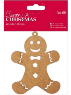 Декоративная плоская фигурка Имбирный человечек, 10 см МДФ, Create Christmas