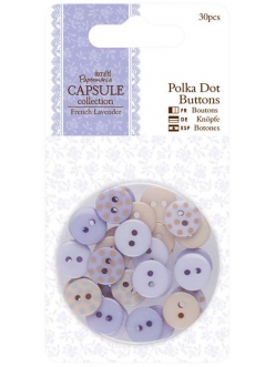 Пуговицы для скрапбукинга, коллекция French Lavender, 30 шт, Papermania