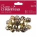 Бубенчики декоративные большие Christmas, золото и серебро, 20 шт, DoCrafts