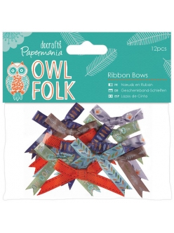 Набор бантиков для скрапбукинга Owl Folk, 12 штук, DoCrafts