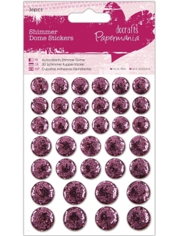 Декоративные клеевые украшения "Мерцающие круги розовые", 36 шт, Papermania
