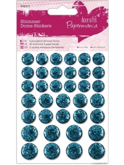 Декоративные клеевые украшения Мерцающие круги тёмно-голубые, 36 шт, Papermania