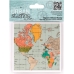 Штамп резиновый для скрапбукинга Карта мира, коллекция All Aboard, Papermania