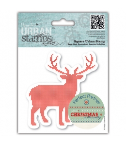 Штамп резиновый для скрапбукинга Рождественский олень, 9,5х9,5 см, Papermania