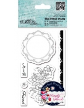Набор резиновых штампов Цветы и салфетка, коллекция Simply Floral, Papermania 