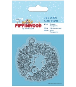 Новогодний силиконовый штамп "Рождественский венок" Pippinwood Christmas