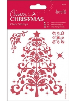 Набор силиконовых штампов Новогодняя ель, Create Christmas
