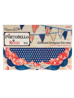 Набор высечки фигурной с глиттером  Portobello Road, 18 шт., Docrafts