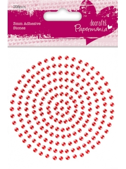 Стразы клеевые для скрапбукинга, цвет красный, 3 мм, 206 шт., Papermania