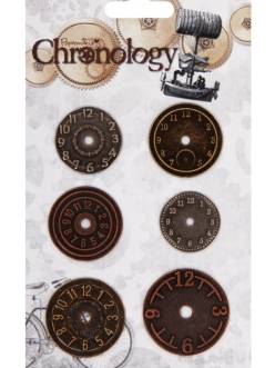 Декоративные элементы для скрапбукинг Циферблаты, коллекция Chronology, металл
