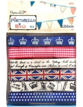 Набор лент "Флаг Соединенного Королевства", 6 шт, коллекция Portobello Road, Docrafts