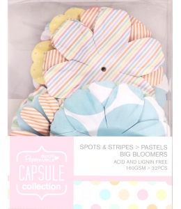 Набор декоративных цветов Spots & Stripes Pastels, Papermania 