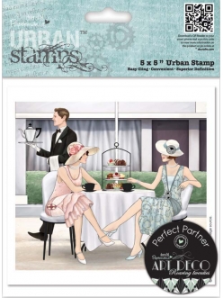Набор резиновых штампов Art Deco Послеполуденный чай, 12,5х12,5 см, Docrafts