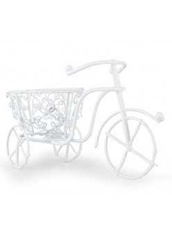 Миниатюрный Велосипед белый, металлический, 10х7 см