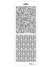 Трафарет двойной для фона Розы и листья, Трафарет-Дизайн, 11,5х32 см