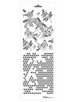 Трафарет двойной Пчелы и соты, Трафарет-Дизайн, 11,5х32 см