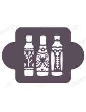 Трафарет пластиковый EDMD182 "Бутылки", 10х10 см, Трафарет-Дизайн