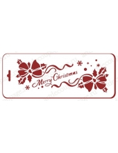 Трафарет новогодний EDNGB019 "Рождественские банты", 10х25 см, Трафарет-Дизайн
