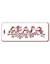 Трафарет новогодний EDNGB061 "Поющие птички", 10х25 см, Event Design