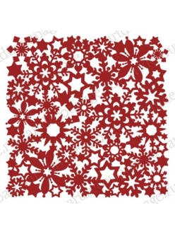 Трафарет обратный новогодний Орнамент из снежинок 2, 15х15 см, Трафарет-Дизайн