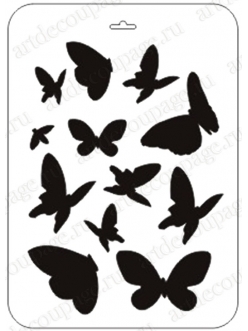 Трафарет пластиковый Бабочки и мотыльки, 21х31 см, Event Design