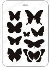 Трафарет пластиковый ТТВ-001 "Бабочки", 21х31 см, Трафарет-Дизайн