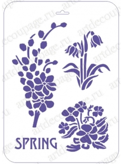 Трафарет пластиковый Весенние цветы, верба, 21х31 см, Event Design