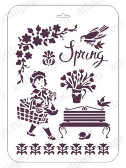 Трафарет для росписи Весна, 21х31 см, Трафарет-Дизайн