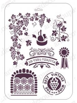 Трафарет для росписи Вино и виноград, 21х31 см, Трафарет-Дизайн