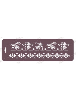 Трафарет бордюр для росписи Пчелы, 10х32 см, Трафарет-Дизайн
