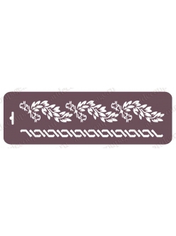 Трафарет бордюр для росписи Ветка с бантиком, 10х32 см, Трафарет-Дизайн