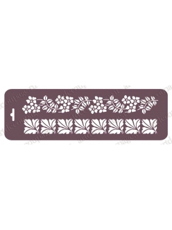 Трафарет бордюр для росписи Цветы и листья, 10х32 см, Трафарет-Дизайн