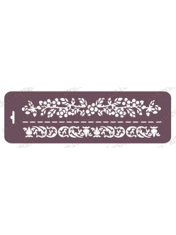 Трафарет бордюр для росписи Ветки с ягодами, 10х32 см, Трафарет-Дизайн