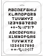 Трафарет пластиковый EDTTP050 "Английский алфавит и цифры 10", Event Design, 21х31 см