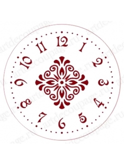 Трафарет для часов Циферблат с орнаментом 03, Трафарет-Дизайн, диаметр 15 см