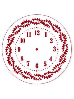 Трафарет для часов Циферблат с веточками, Трафарет-Дизайн, диаметр 15 см