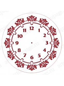 Трафарет для часов Циферблат Элегант 18, Трафарет-Дизайн, 25см