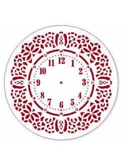 Трафарет для часов Циферблат с орнаментом 22, Трафарет-Дизайн, диаметр 15 см