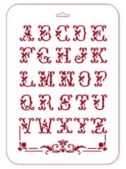 Трафарет пластиковый Английский алфавит с орнаментом, 21х31 см, Трафарет-Дизайн