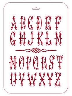 Трафарет пластиковый Английский алфавит готический, 21х31 см, Трафарет-Дизайн