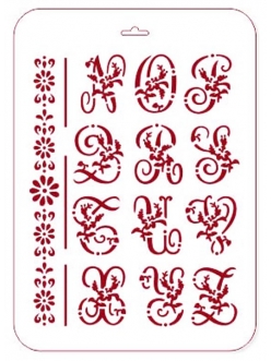Трафарет пластиковый Английский алфавит с цветами 2, 21х31 см, Трафарет-Дизайн