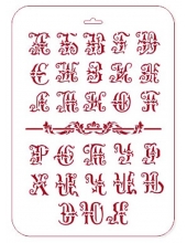 Трафарет пластиковый ELGSH-16 "Русский алфавит с узорами", 21х31 см, Трафарет-Дизайн