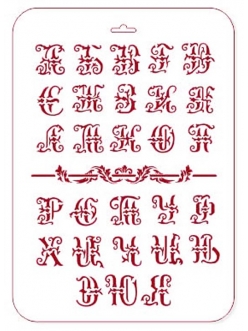Трафарет пластиковый Русский алфавит с узорами, 21х31 см, Трафарет-Дизайн
