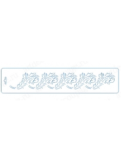 Трафарет бордюр контурный Орнамент Листья, 10х47 см, Трафарет-Дизайн